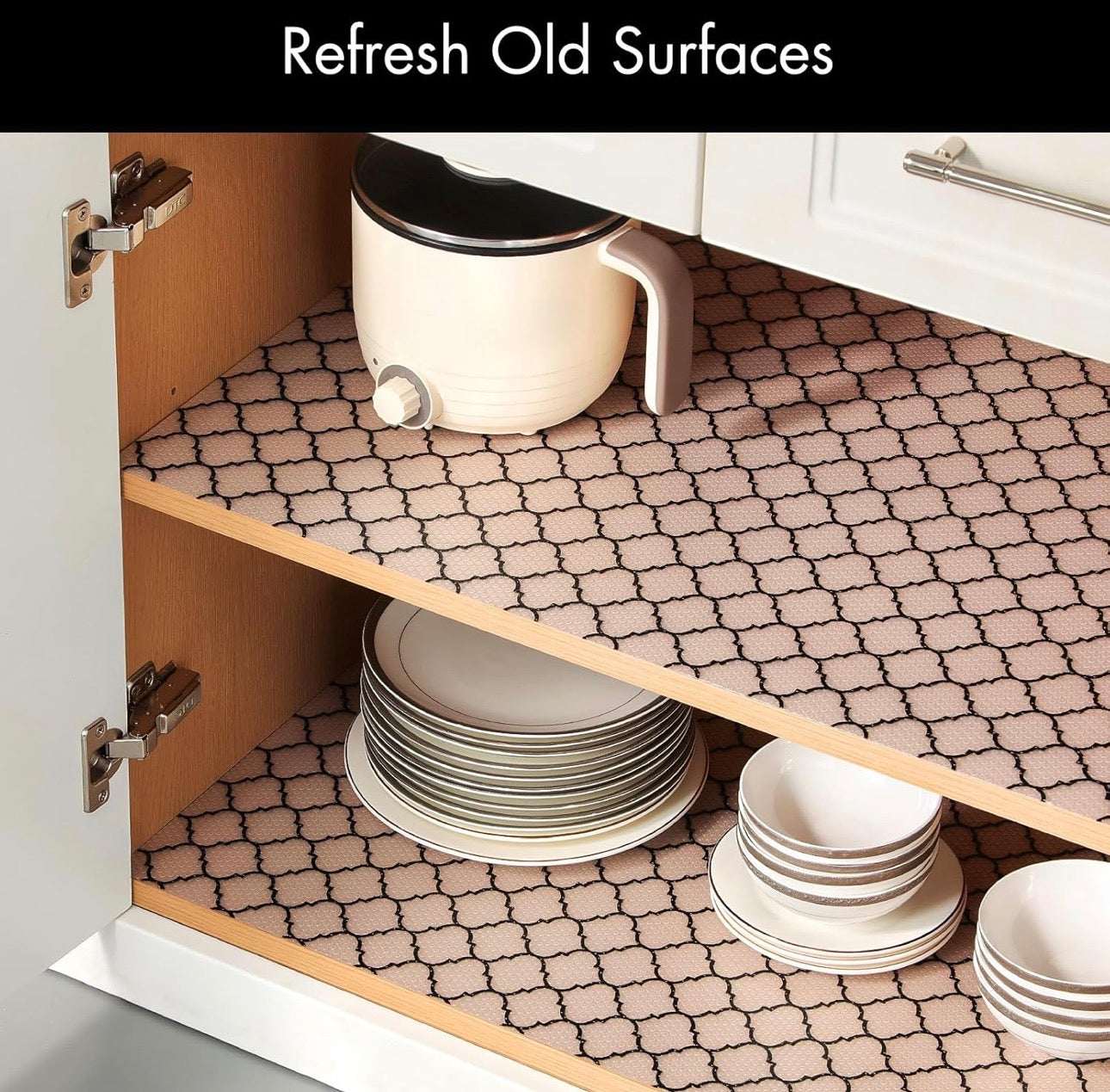 Geometric anti-slip shelf liner