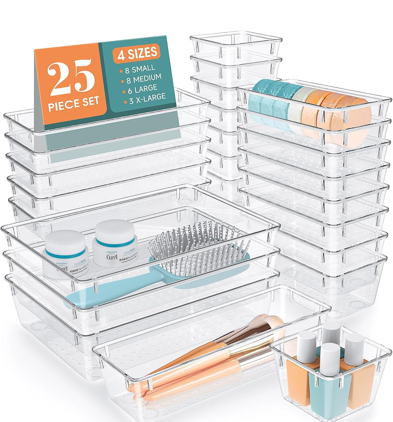 25 pcs set drawer organizers