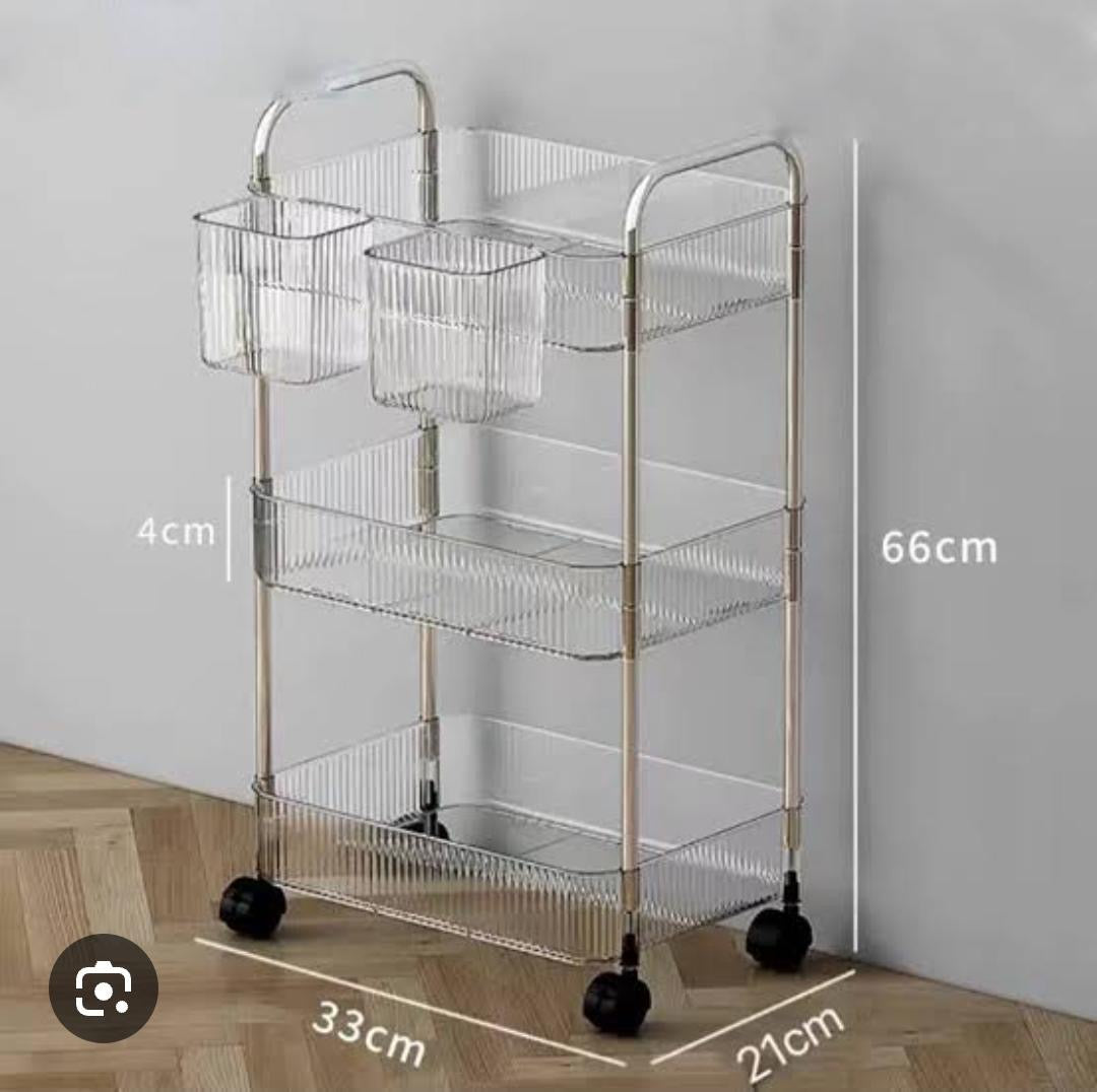 3 layer acrylic trolley rack