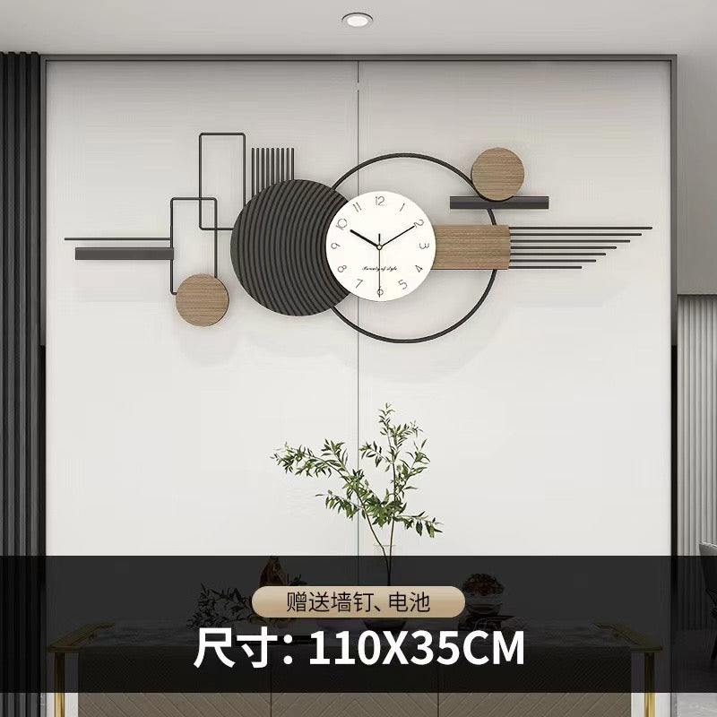 Long minimalist wall clock