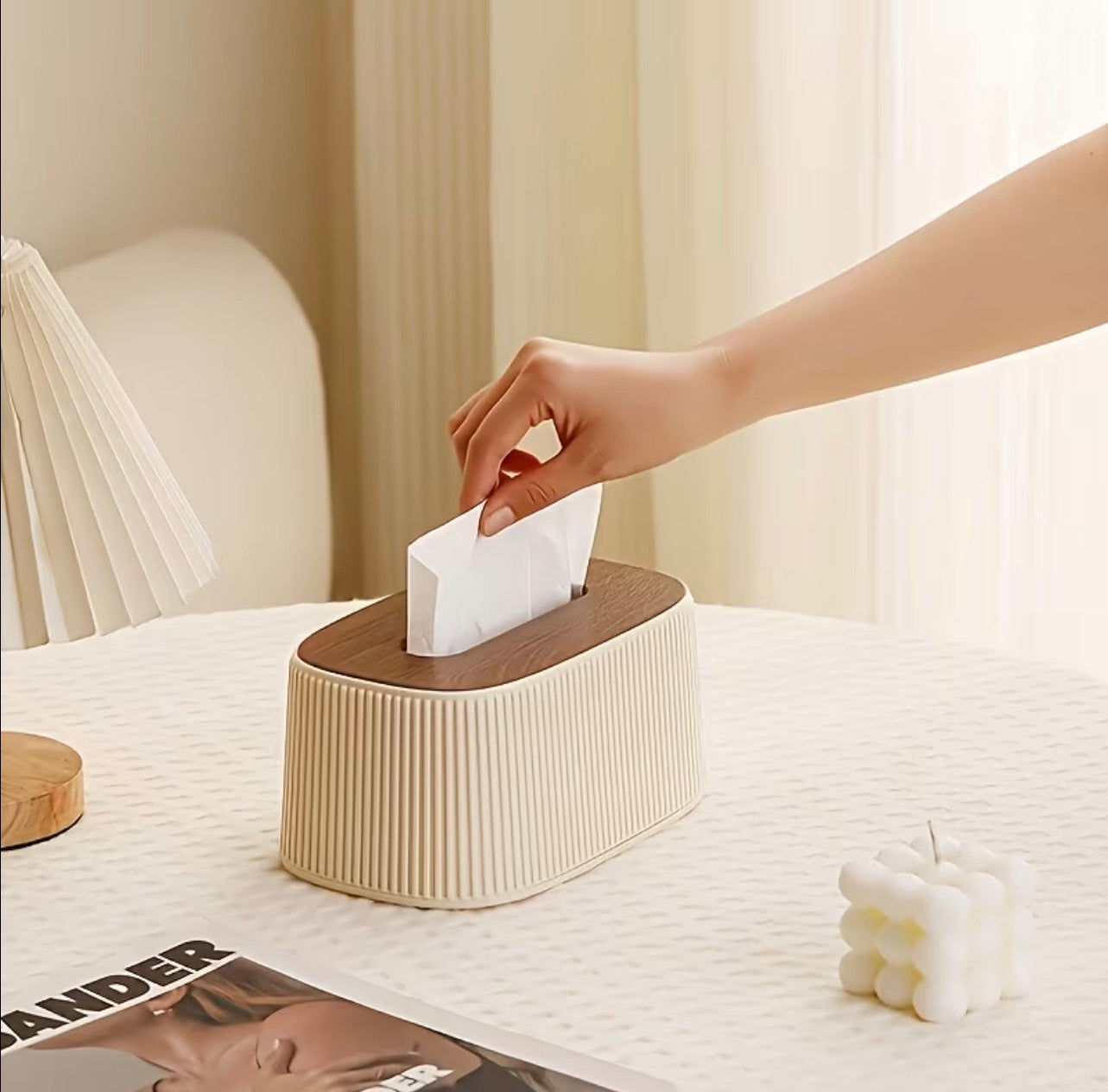 Aesthetic Vertical Striped Tissue Box