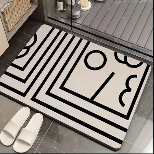 Geometric pattern door/bath mat