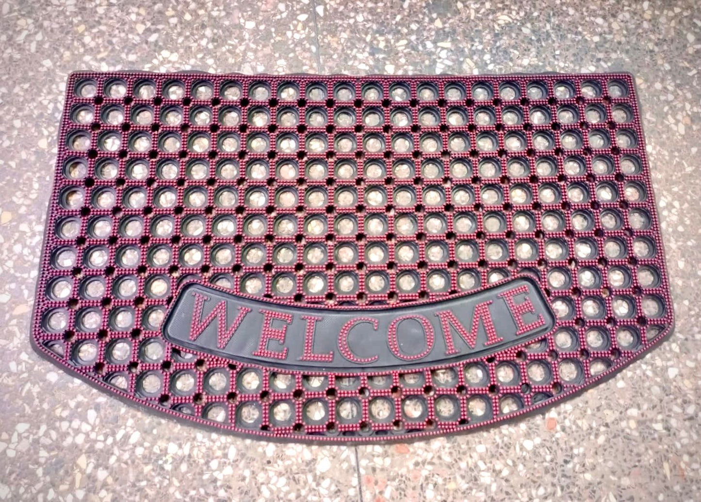 Rubber welcome door mat