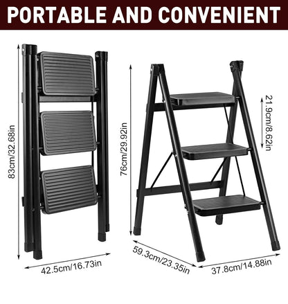 3 step folding household ladder