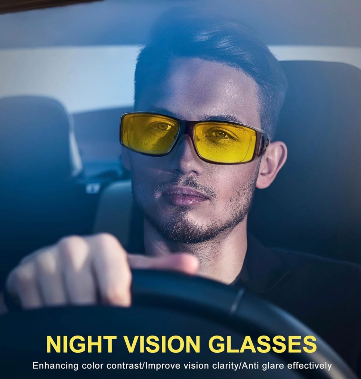 2pcs set dark & coloured Anti glare night vision driver Goggles