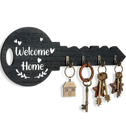 Wall mounted decorative wooden key organizer
