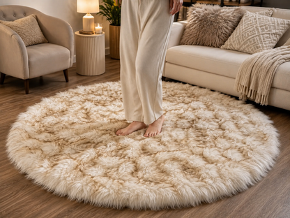 Fluffy shaggy bedside carpet size 100cm