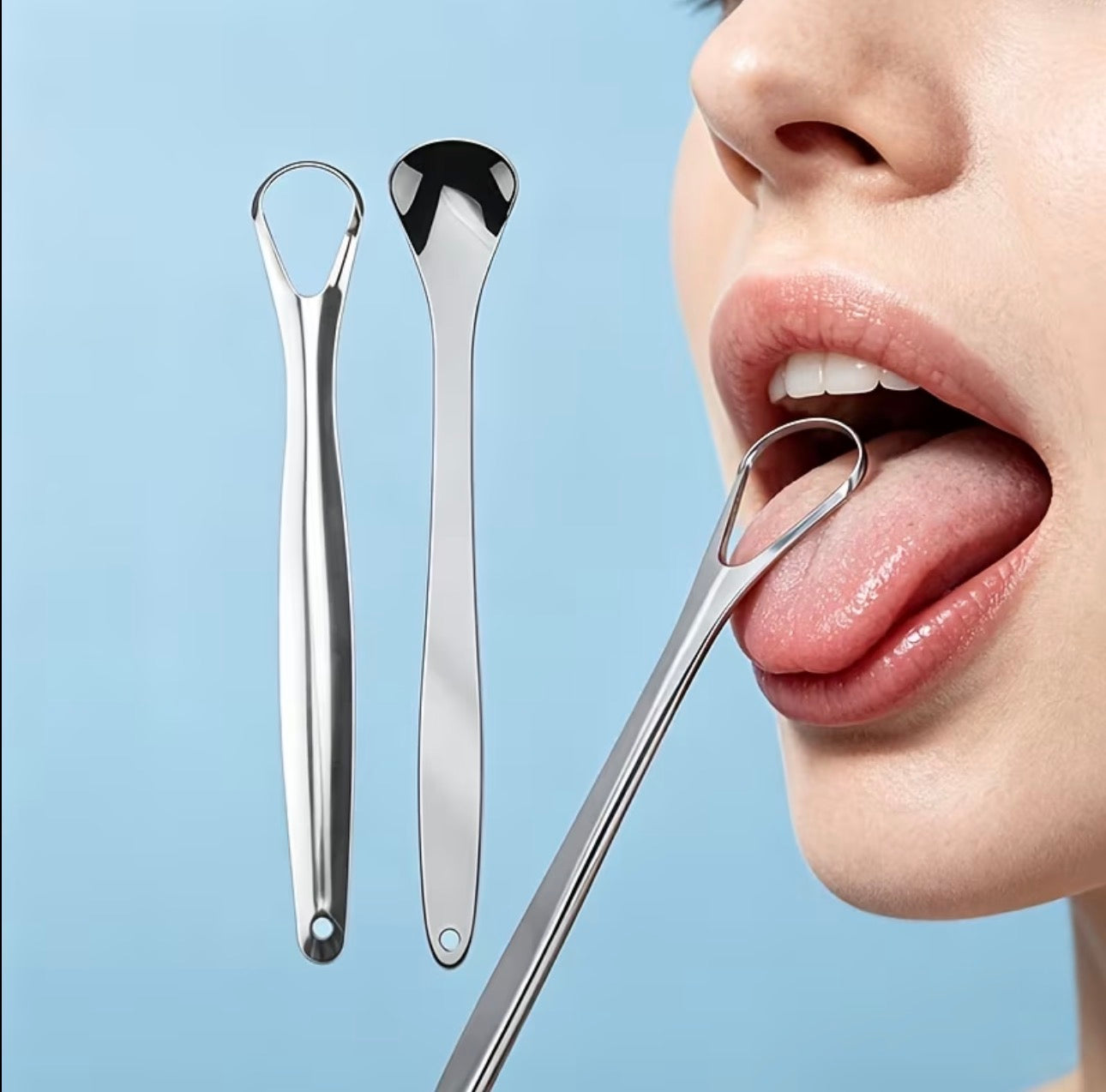 3-Piece Stainless Steel Tongue Scraper Set (with case)