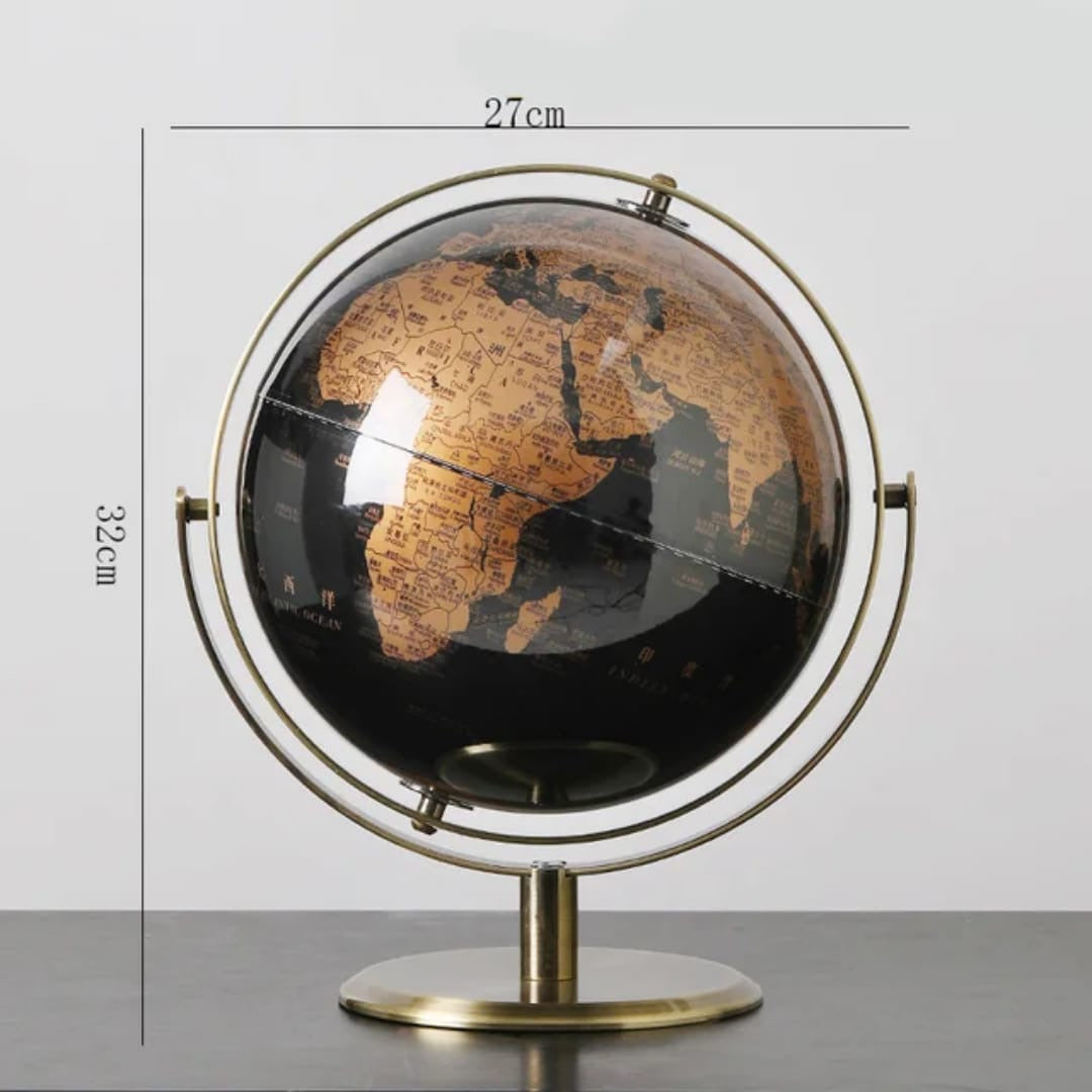 BIG SIZE Rotating Retro World Globe  Desktop Figurine