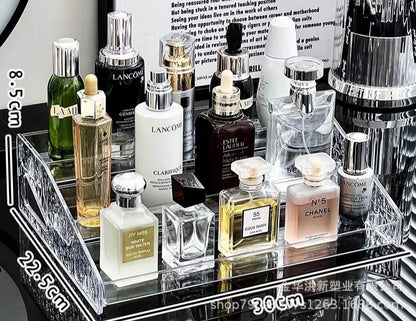 3 tier clear acrylic perfume stand/ Countertop skincare organizer