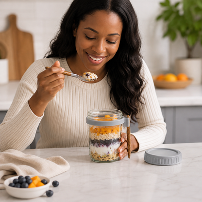 4pc set overnight oats jar