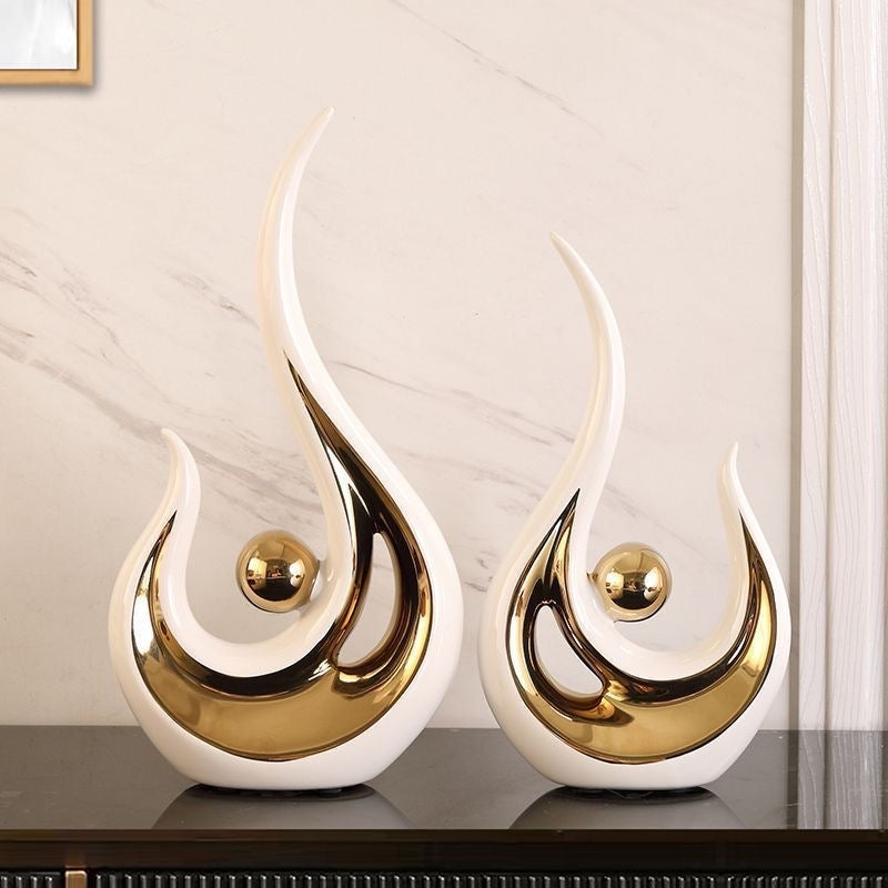2pcs ABSTRACT ART CERAMIC STATUE