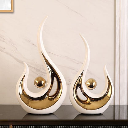2pcs ABSTRACT ART CERAMIC STATUE