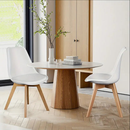 Modern dining chair with beech wood legs