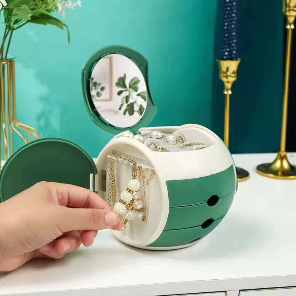 ball shaped 6 cubicle jewelry cosmetic organizer