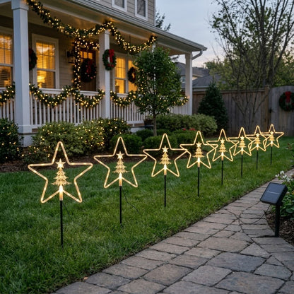 Solar Christmas Garden Pathway Lights 4pcs Set