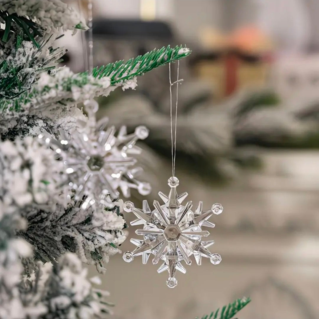 6-Piece Crystal Snowflake Christmas Ornaments