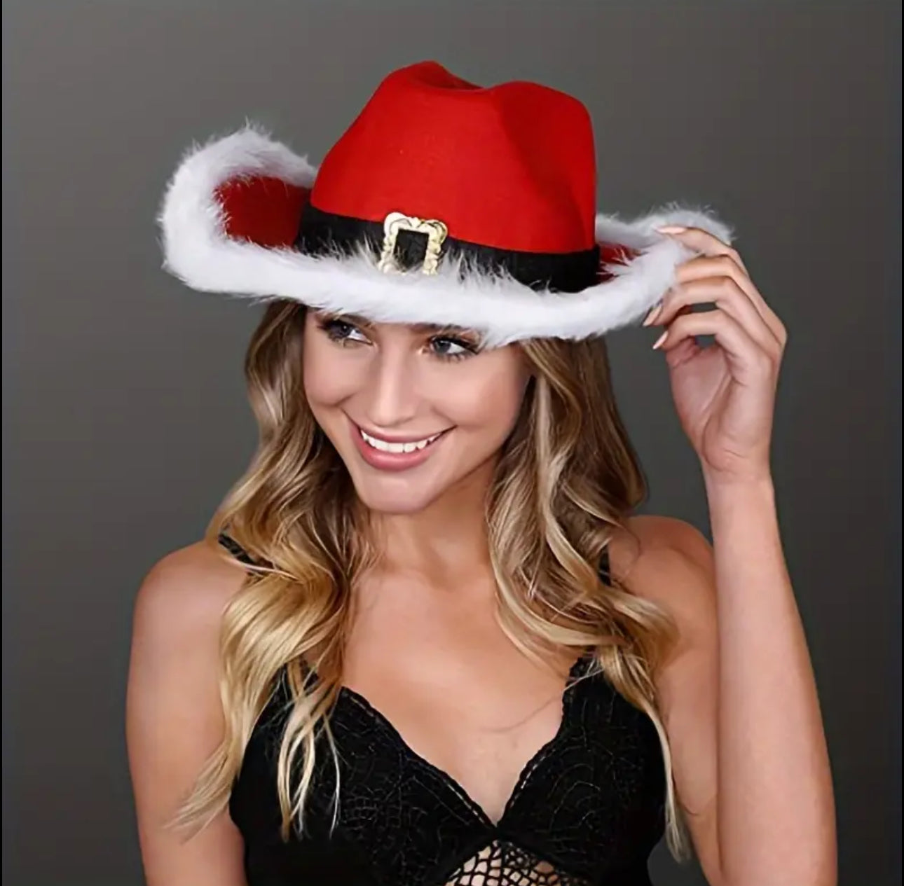 Christmas Red Cowboy Hat