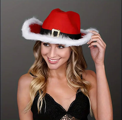 Christmas Red Cowboy Hat