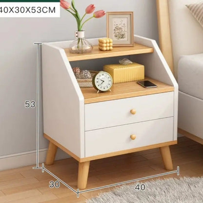 Modern Minimalist Tapered 2-Drawer Night stand/BedSide Table