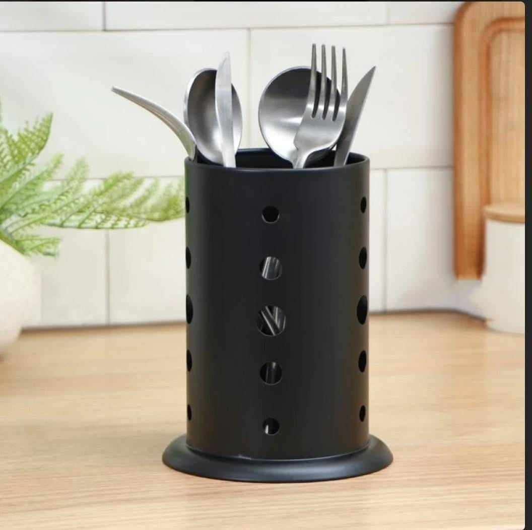 Black stainless steel cutlery holder