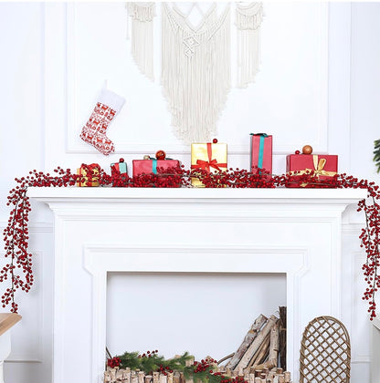 Artificial Red Berry Plants Christmas Garland