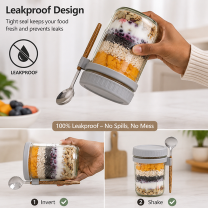 4pc set overnight oats jar
