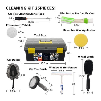 25PCS DETAIL CAR CLEANING TOOL KIT