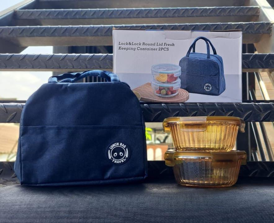 2 Food containers+Lunch bag