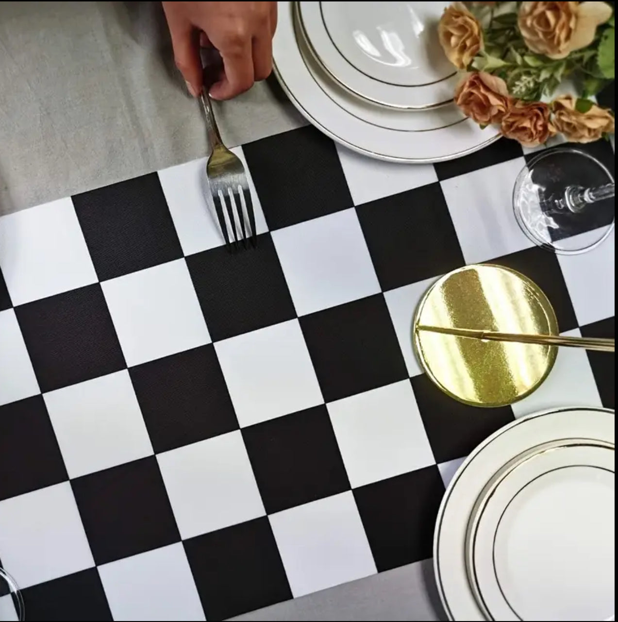 Geometric Stripe Linen Table Runner