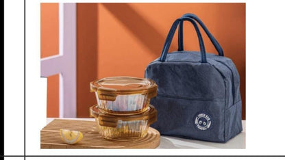 2 Food containers+Lunch bag