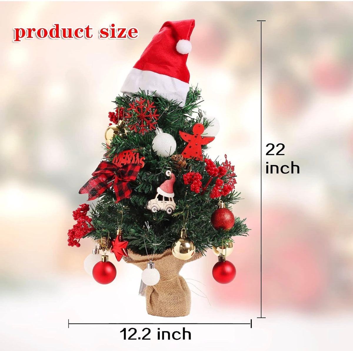 45cm high table top
Potted Christmas Tree with inbuilt lights and decorations