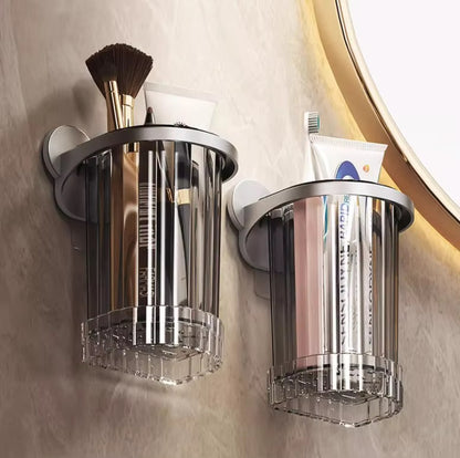 Wall Mount Toothbrush Holder & Bathroom Organizer .
