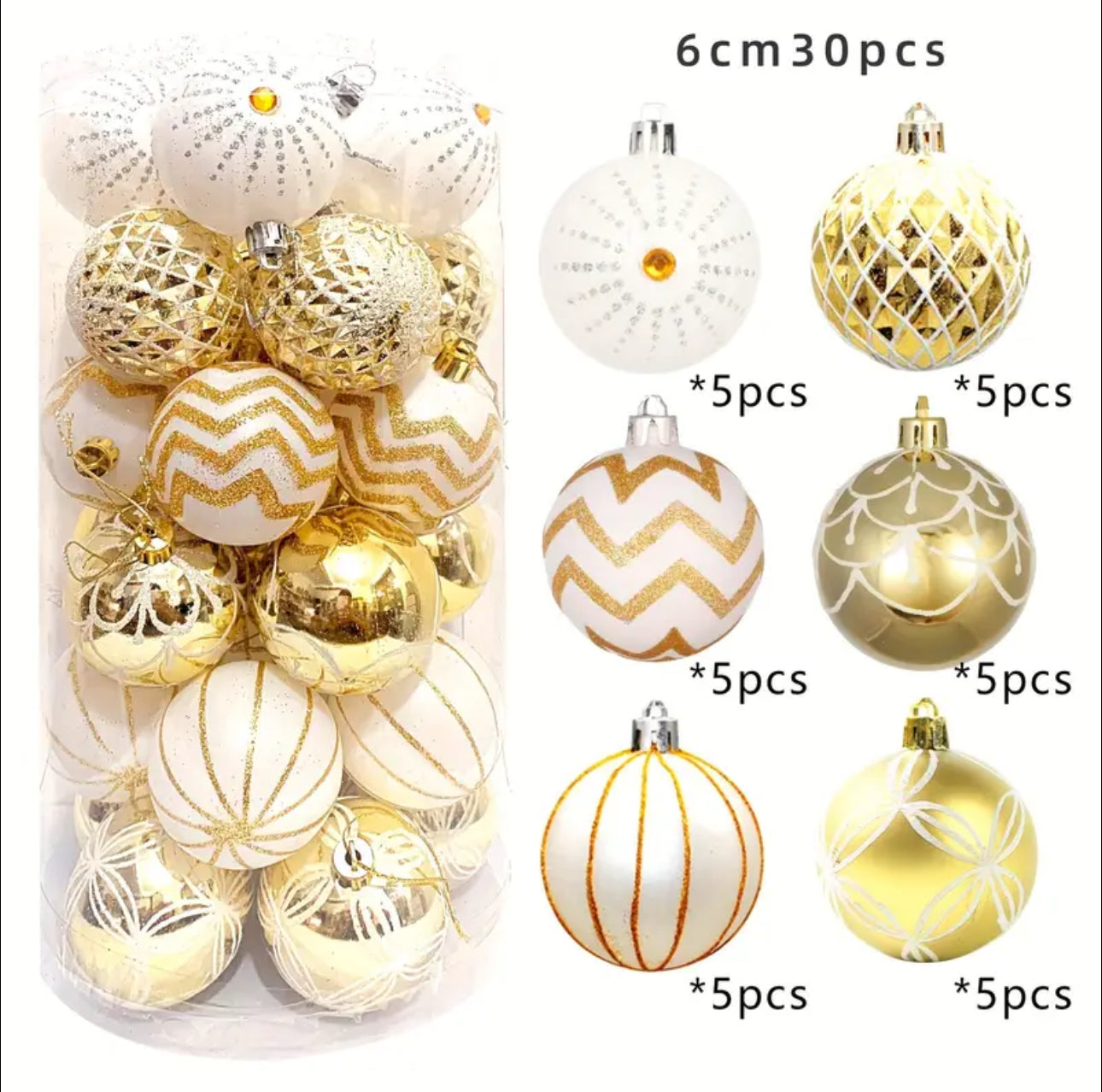 30pcs Christmas Ball  Christmas Hanging Pendants Xmas Round Balls Ornaments