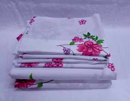 Two flat bedsheet both floral and 4 pillowcases cases size 6*7