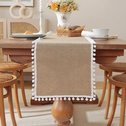30*275 cm Natural Burlap Linen Woven Table  Runners