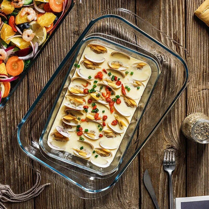 3pcs BAKING & MICROWAVEABLE glass casserole tins
