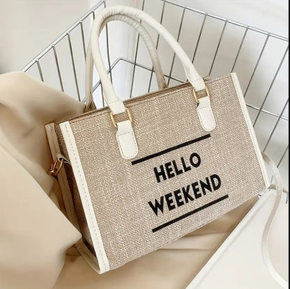 Hello Weekend Business Casual Tote Bags