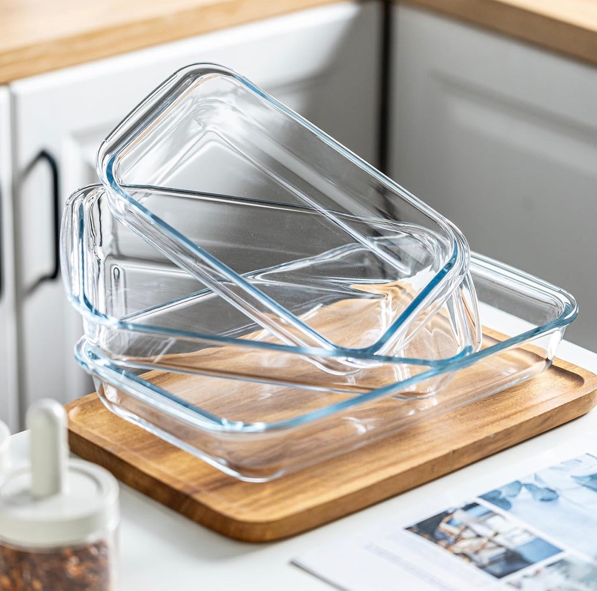 3pcs Glass Oven Baking Trays