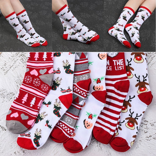 Unisex Cotton Knit Xmas  Socks Christmas Socks Man Woman Lady Santa Stockings Santa Claus