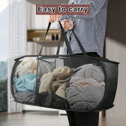 Foldable  pop up Rectangular mesh laundry basket/toy basket