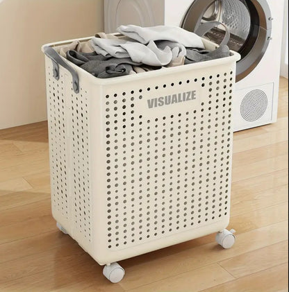 Big Foldable Eco-Friendly Laundry storage basket with wheels