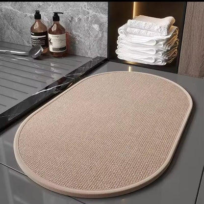 Linen super absorbent bathroom mat