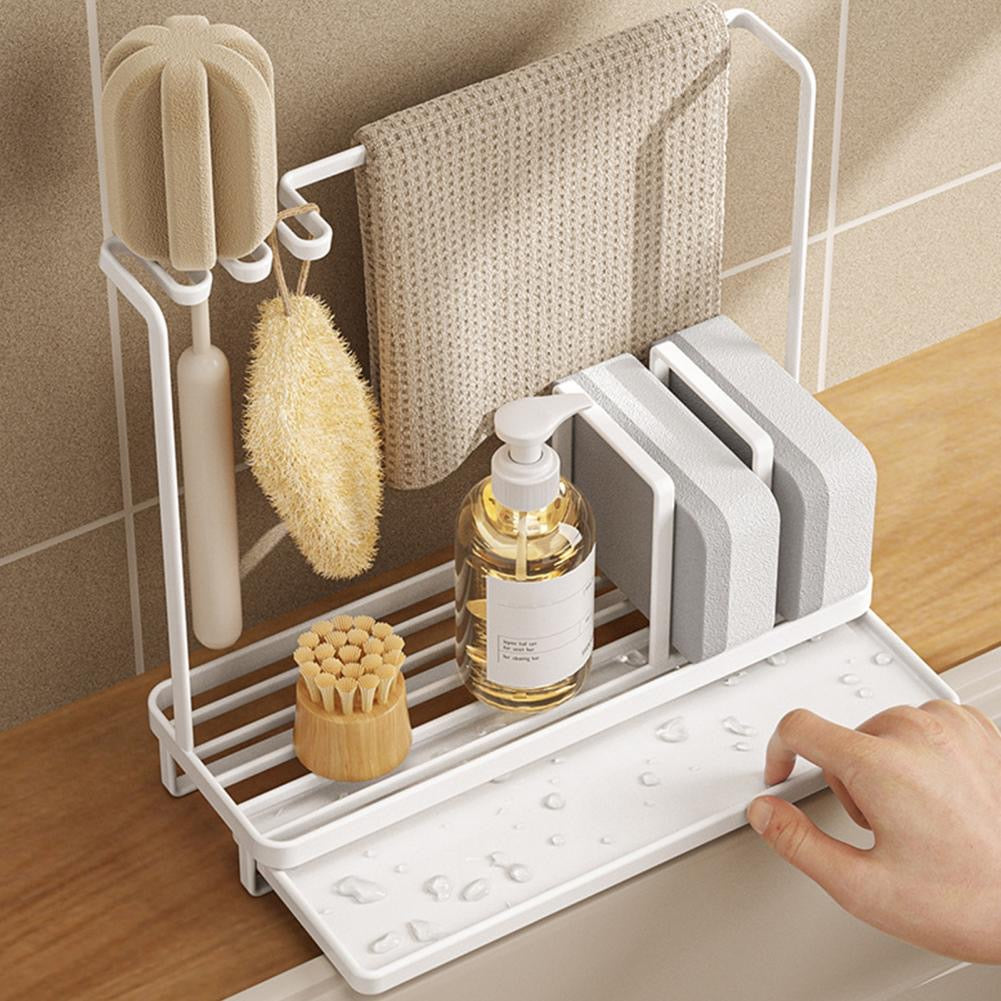 Kitchen Storage Rack Towel Sponge Drain Rack
