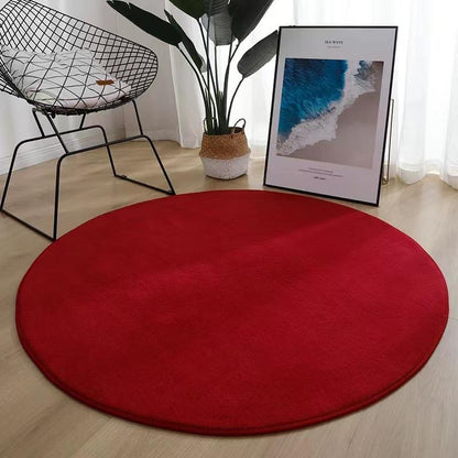 Round Carpet Soft Fleece Mat Anti-Slip Area Rug