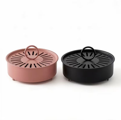 Premium quality iron mosquito-repellent incense box with cover.