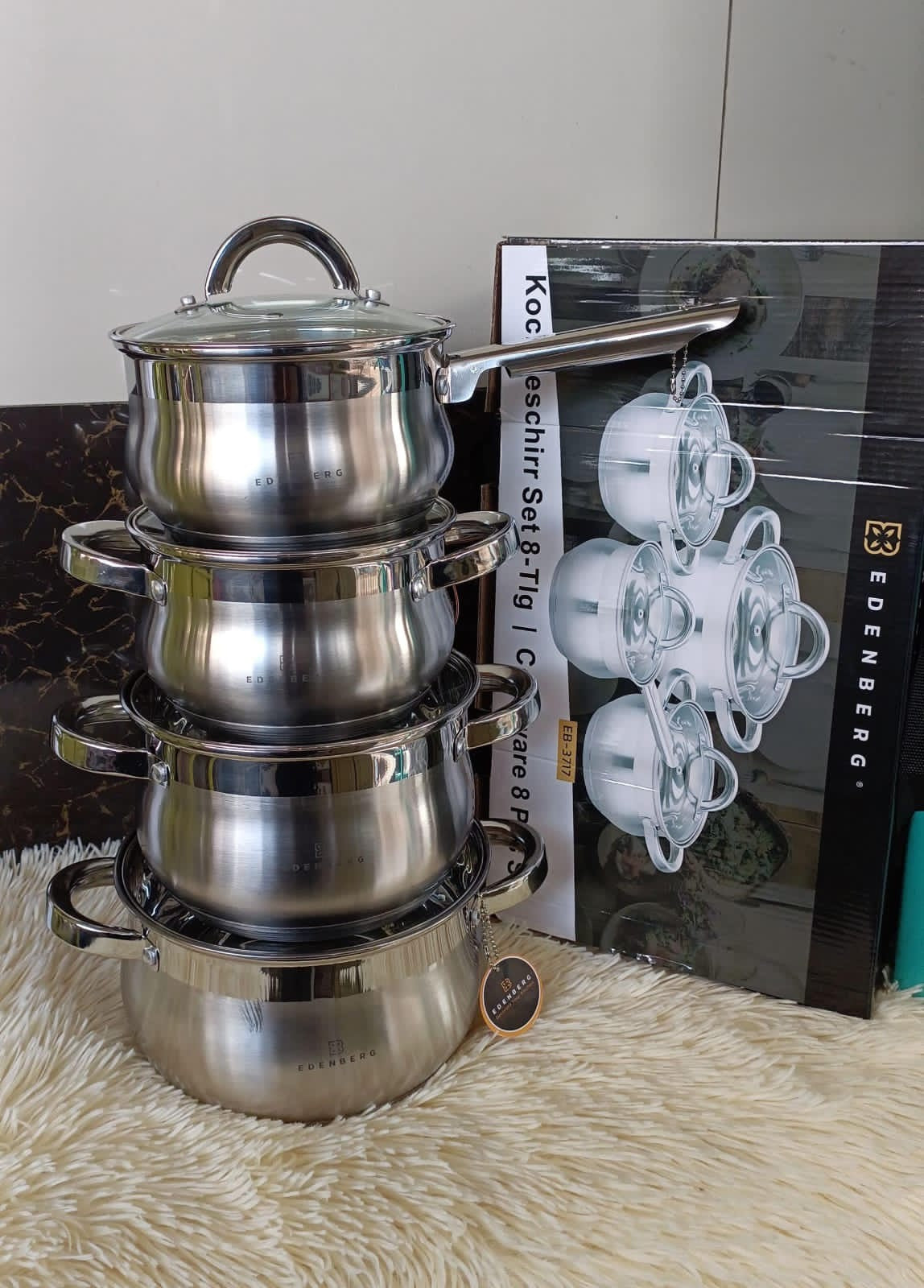 8pc High quality stainless edenberg cookware set