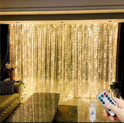 3M×3M CURTAIN LIGHTS WITH REMOTE