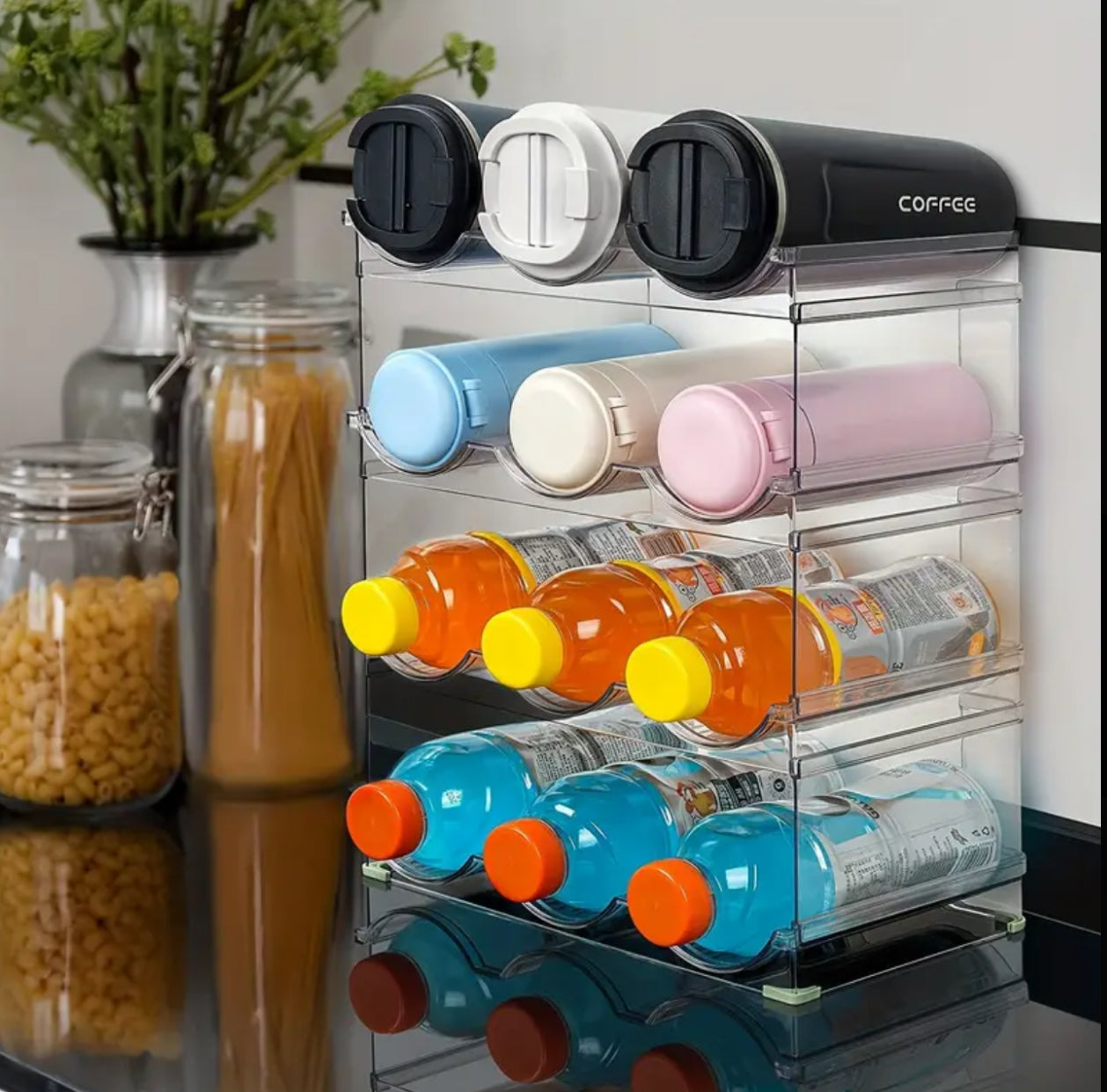 Cabinet bottle rack organiser