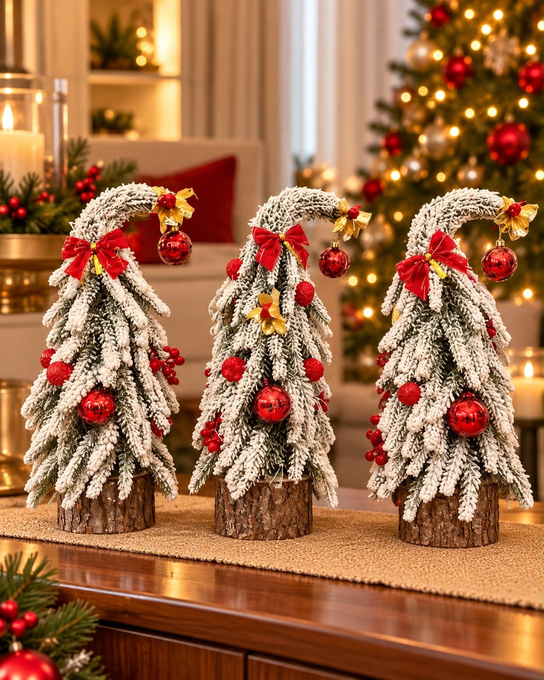 🎄✨ Decorated Snow-Dusted Christmas Trees ✨🎄X1- 30cms